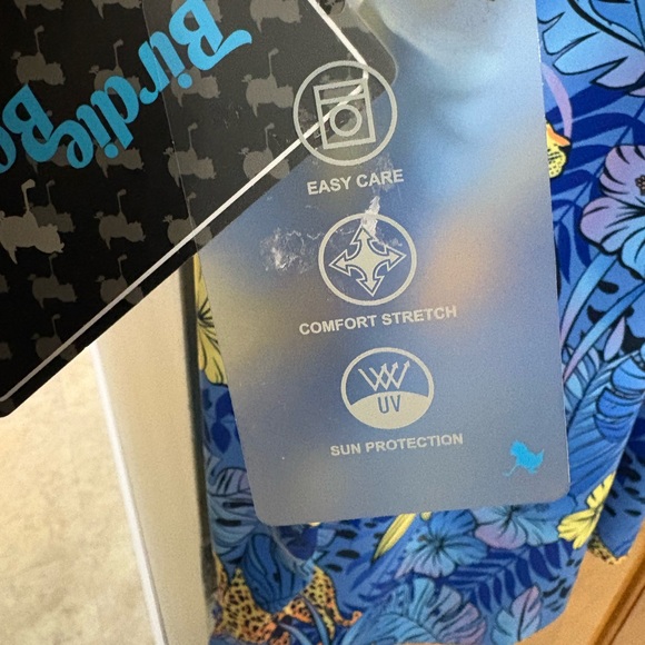 Birdie Bound Bright Jungle Print Men's Polo Shirt NWT XL - Picture 4 of 4